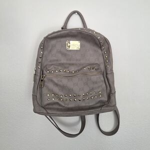 Bebe Gray Backpack With Gold Studs  Adjustable And Removable Straps